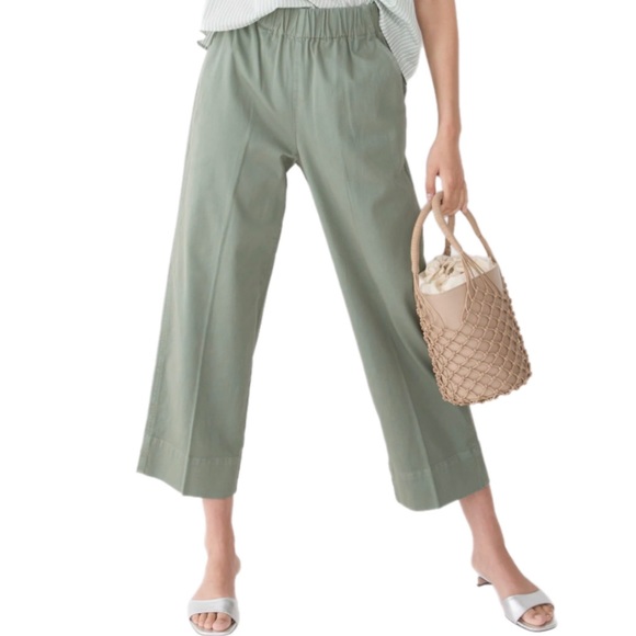 J. Crew Pants - J. Crew | Astrid Pant Wide Leg Chino pants Size Large Tall Cypress Green NWT